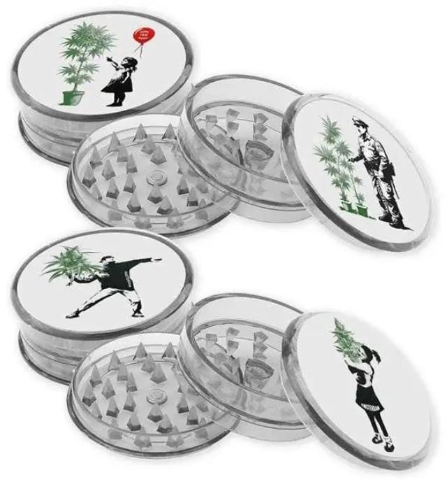 Grinder Τρίφτης Πλαστικός Banksy Leaf 60mm - 3 Parts