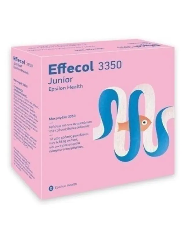 Epsilon Health Effecol 3350 Junior Οσμωτικό Υπακτικό για την Αντιμετώπιση της Περιστασιακής & Χρόνιας Δυσκοιλιότητας σε Παιδιά (>2 ετών) & Εφήβους, 12 sachets x 6.56 gr 2