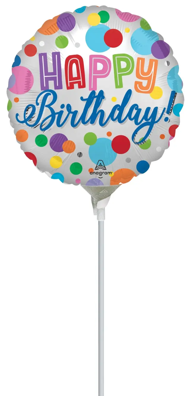 Μπαλόνι Φοιλ Μίνι 9 Happy Birthday Orbs / 23 εκ