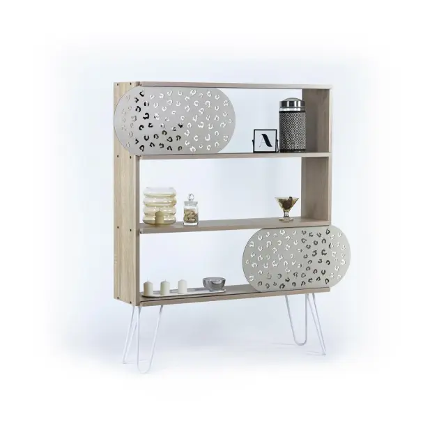 Βιβλιοθήκη ILLIA No 3 Δρυς/Λευκό 94x25x117cm 2