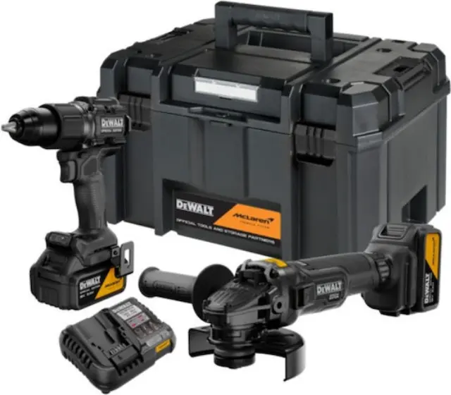 Dewalt McLaren Σετ Κρουστικό Δραπ/βιδο & Γωνιακός Τροχός 125 mm 18V XR (2x5 Ah) – DCK2223MP2T-QW