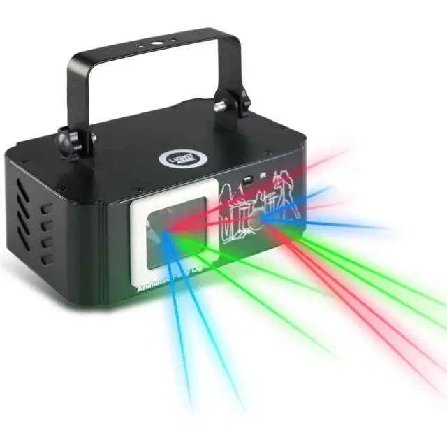 LIGHT4ME PARTY LASER 1 laser projector scanner lighting fixture RGB DMX 30 kpps graphic effects animations wireless remote control mounting bracket sound activation 2