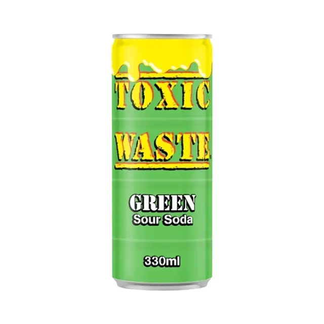 Toxic Waste Sour Soda Green 330ml (πράσινα φρούτα και εσπεριδοειδή)
