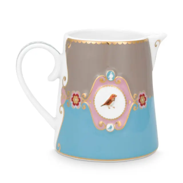 Pip Studio Κανάτα Πορσελάνης 900ml Love birds (μπλε/χακί)