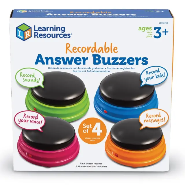 Learning Resources 4 Βομβητές Απαντήσεων (Buzzers) με ηχογράφηση για 3+ ετών LER 3769 3