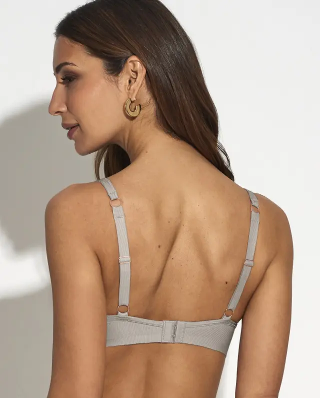 Selmark One Σουτιέν Bralette Triangle Rib Taupe 2