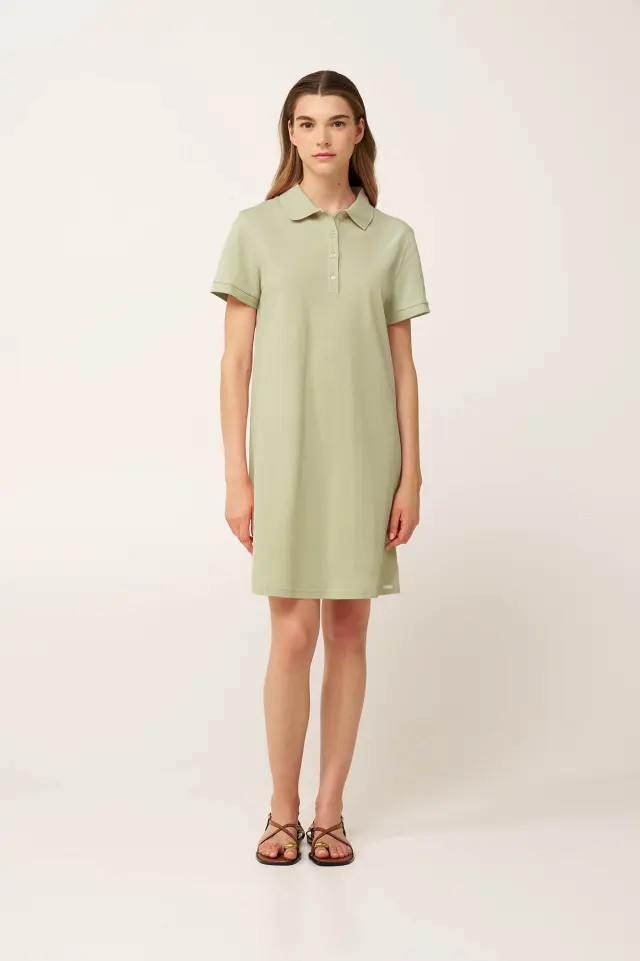 Γυναικείο Pique Φόρεμα Πόλο Vamp 24818 GREEN SWAMP - S