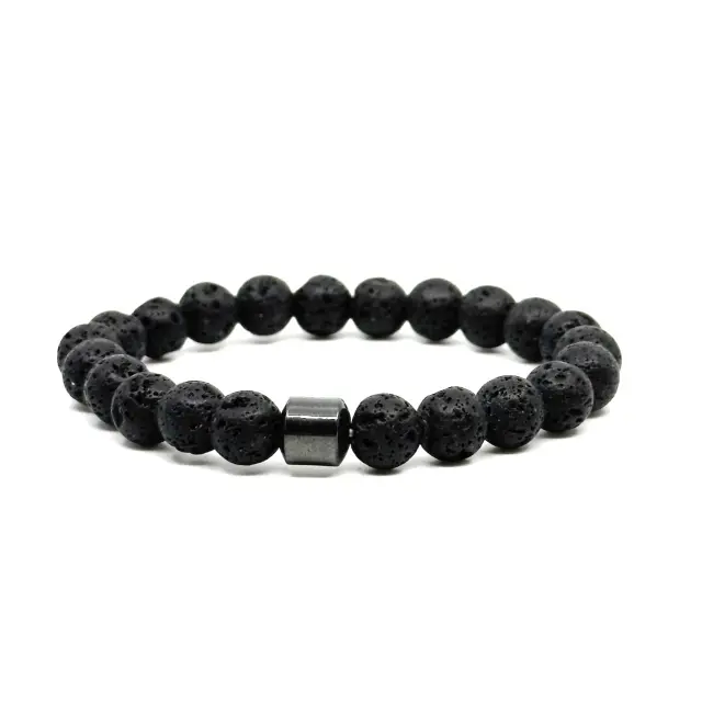 Lava Stone Ελαστικό Βραχιόλι με Πέτρες 3