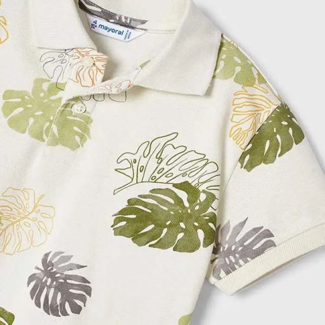 Mini 2 έως 10 ετών Πόλο σταμπωτό Better Cotton άσπρο - 8Ε 2