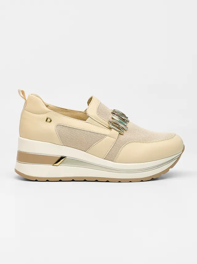 Donna Serena Sneakers Γυναικείο δέρμα/ύφασμα Μπεζ DSE/6039 BEIGE - 41 3