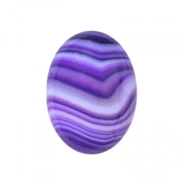 Καμπουσόν Αχάτης Striped Purple - Οβάλ 13x18mm - 2τεμ