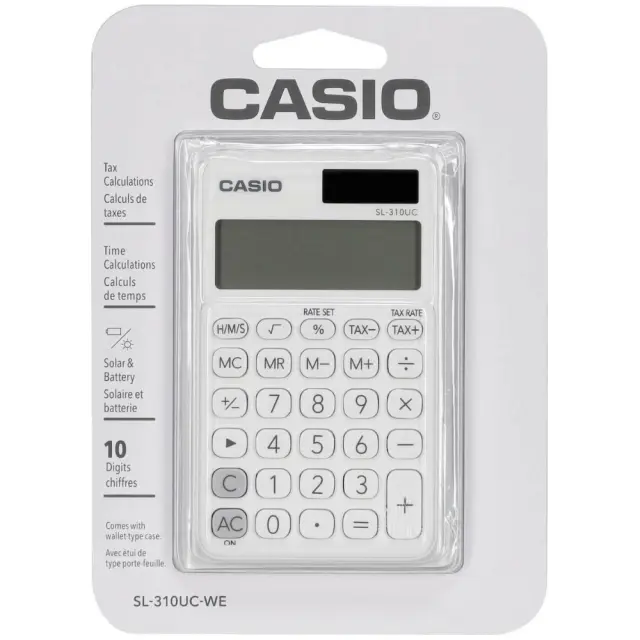 Casio SL-310UC Αριθμομηχανή Λογιστική Τσέπης 10 Ψηφίων σε Λευκό Χρώμα 2