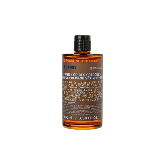 Korres Athenian Grooming Mens Eau de Cologne Vetiver & Spices, Κολώνια για Άνδρες με Βέτιβερ και Ζωηρά Μπαχαρικά 100ml
