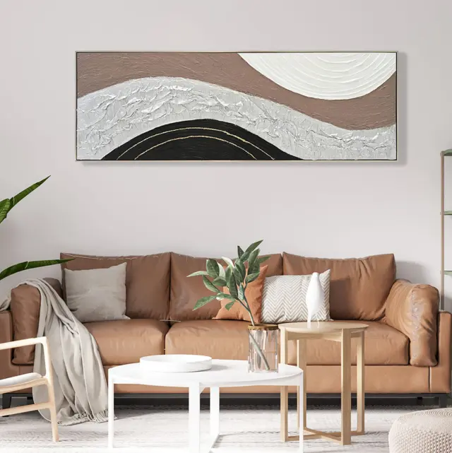 ΠΙΝΑΚΑΣ ΤΟΙΧΟΥ ABSTRACT FB94552.02 ΜΕ ΚΟΡΝΙΖΑ ΜΠΕΖ-ΚΑΜΒΑΣ-ΧΕΙΡΟΠΟΙΗΤΟΣ 152x4.5x52Υεκ. 3