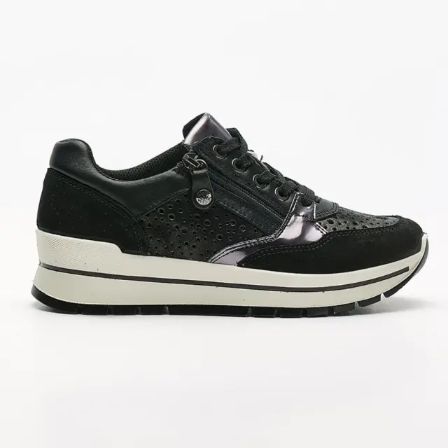 Imac Sneakers Γυναικείο δέρμα/δέρμα Nubuck Μαύρο IMA/557050 NERO/PERLATA