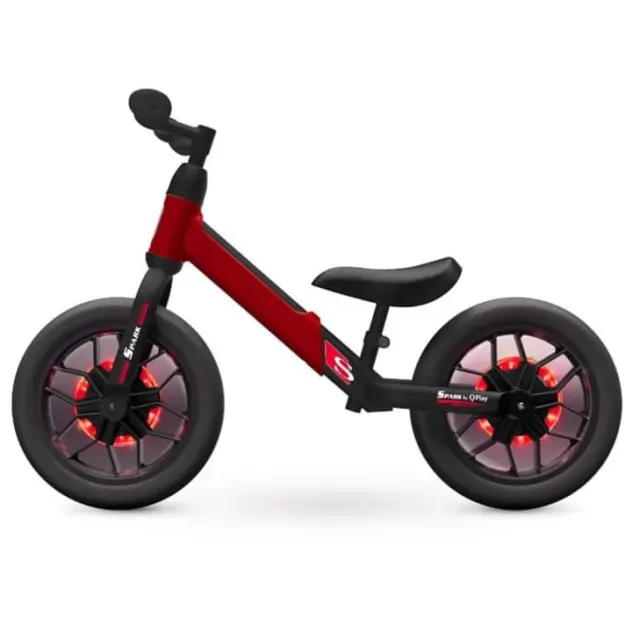 QPlay Spark Ποδήλατο Ισορροπίας 12" με Φωτιζόμενες Ρόδες Red 3+ Ετών