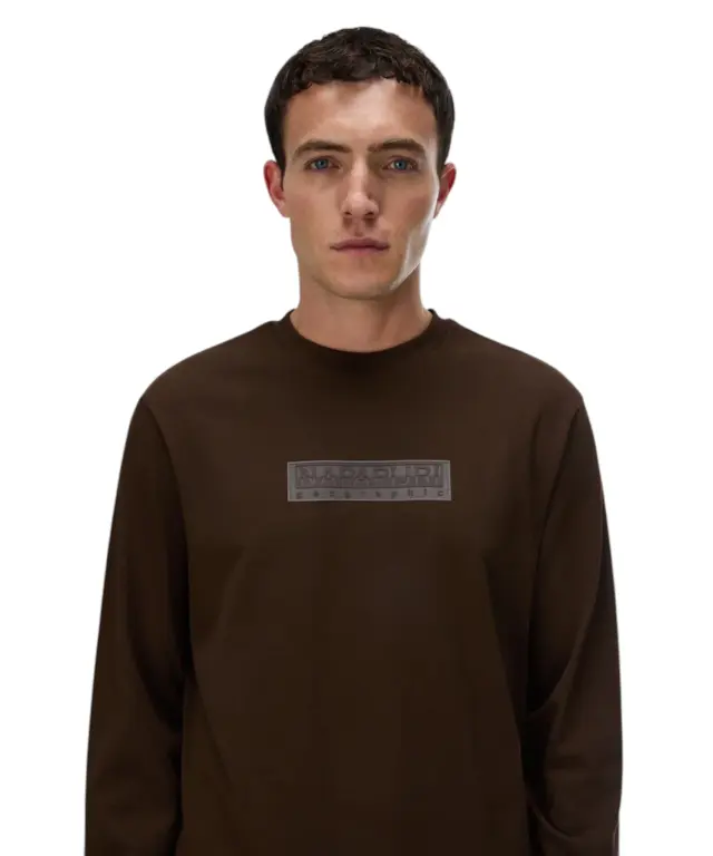 Napapijri - Ανδρικό T-Shirt S-Box Logo NP0A8BC5-WT3 Καφέ - S