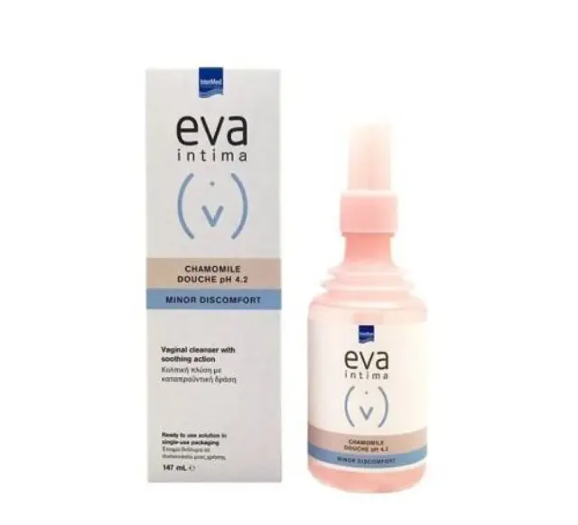 Intermed Eva Intima Douche Chamomile Κολπική Πλύση με Χαμομήλι για τον Kαθαρισμό και την Ανακούφιση των Συμπτωμάτων απο Ερεθισμό ή Κολπίτιδα, 147ml
