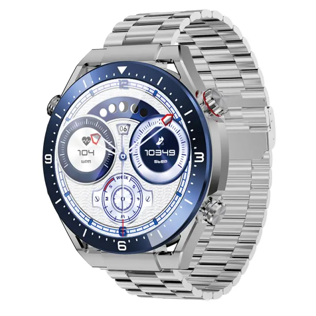 Smartwatch Maxcom Ecowatch 1 1.52” 400mAh IP67 Μπλε με Silicon PU Leather και Metal Band 3