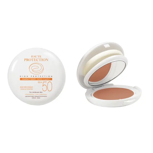 Eau Thermale Avène Compact Teinté SPF50 Dore - Αντηλιακό make-up με 100% φυσικά φίλτρα - Σκουρόχρωμη επιδερμίδα - 10g
