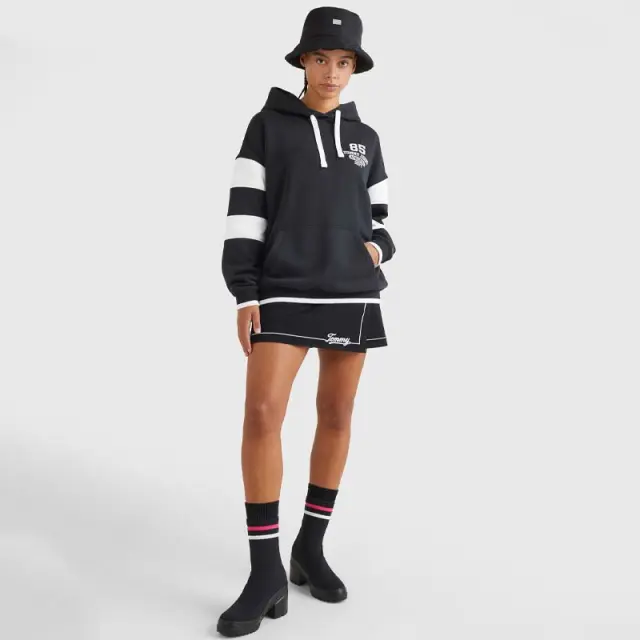 Tommy Hilfiger - Γυναικείο Φούτερ με Κουκούλα DW0DW14860-BDS Μαύρο - XL 3