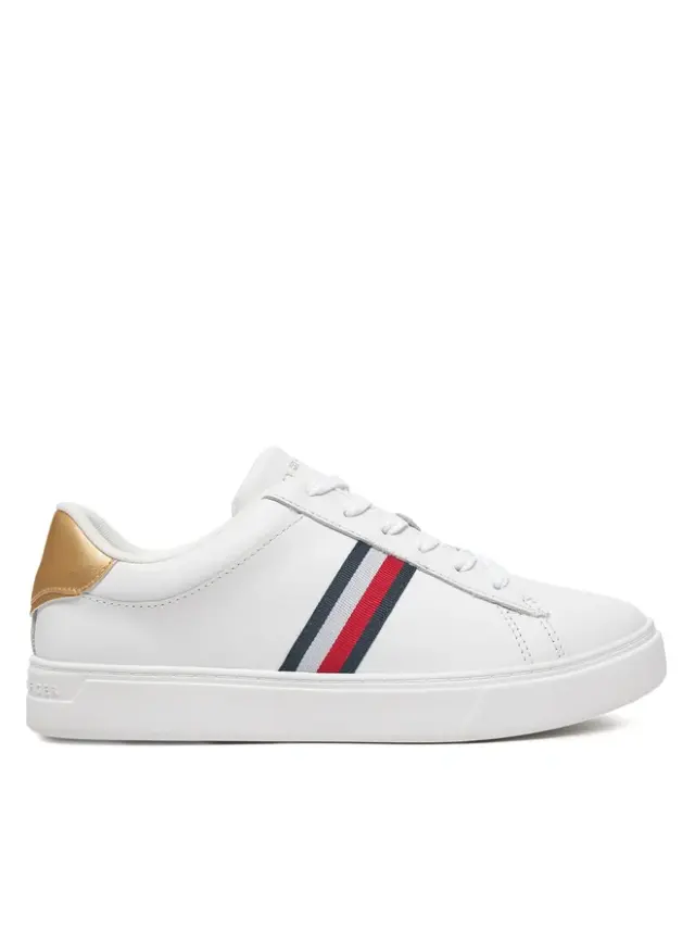Tommy Hilfiger - Γυναικεία Sneakers Essential Leather Court Trainers FW0FW08321-YBS Λευκό