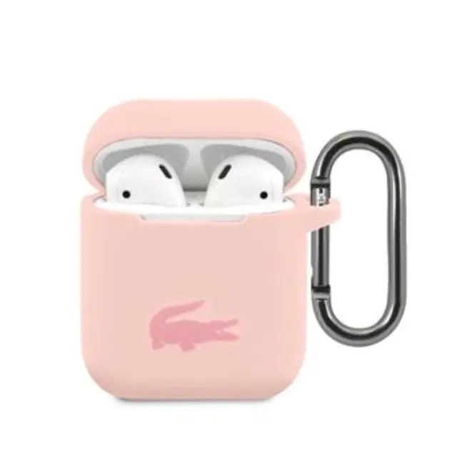 Lacoste Liquid Silicone Glossy Printing Logo Case for AirPods 1/2 Pink
