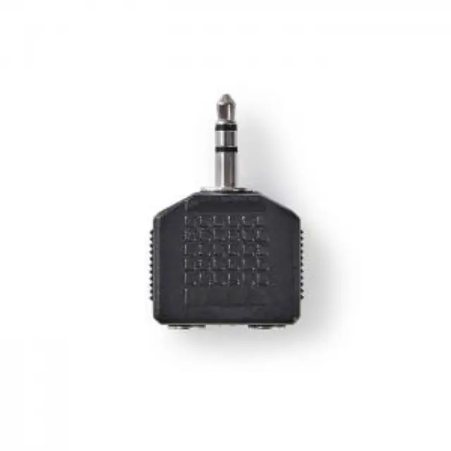 Αντάπτορας 3,5mm Stereo αρσ. - 2x 3,5mm Stereo θηλ., σε μαύρο χρώμα. 3