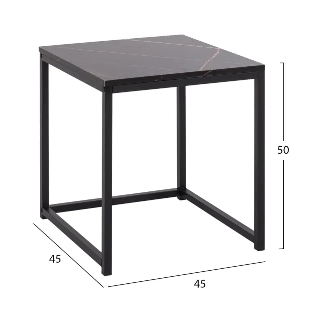 ΖΙΓΚΟΝ GRELAY 2 ΤΕΜ MDF ΟΨΗ ΜΑΡΜΑΡΟΥ & ΜΕΤΑΛΛΟ FB98762.13 45Χ45Χ50εκ. & 37Χ37Χ43 εκ. 2