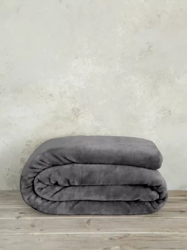 Nima Home Κουβέρτα Βελουτέ Γίγας 240x260 Coperta - Dark Gray Γκρι