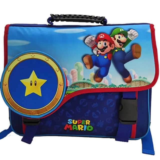 LaPlumeDoree MARIO Τσάντα Νηπίου/Δημοτικού - Mario and Luigi 2 Θήκες + 1 Τσέπη BackPack 40x41x16cm (23BSMA203ACC)