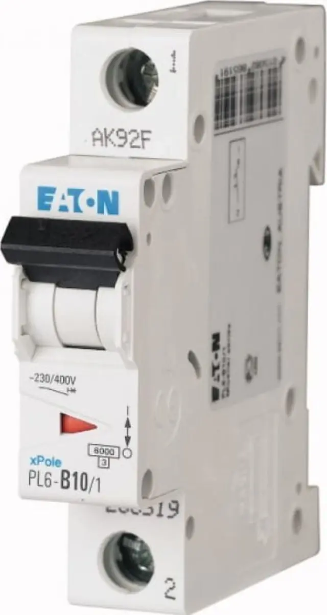PL6-B10/1 Miniature circuit breaker (MCB), 10 A, 1p, characteristic: B
