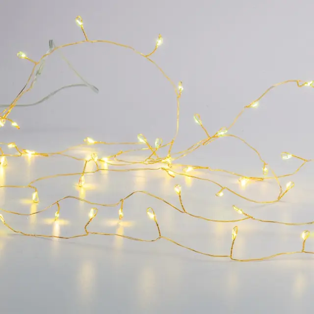 AcaLight Offer ΛΑΜΠΑΚΙΑ 50 LED 3W ΣΕ ΣΕΙΡΑ ΘΕΡΜΟ ΛΕΥΚΟ ΜΠΑΤΑΡΙΕΣ 3xΑΑ ΜΕ ΧΡΥΣΟ ΚΑΛΩΔΙΟ ΧΑΛΚΟΥ 2.5m IP20 300mm
