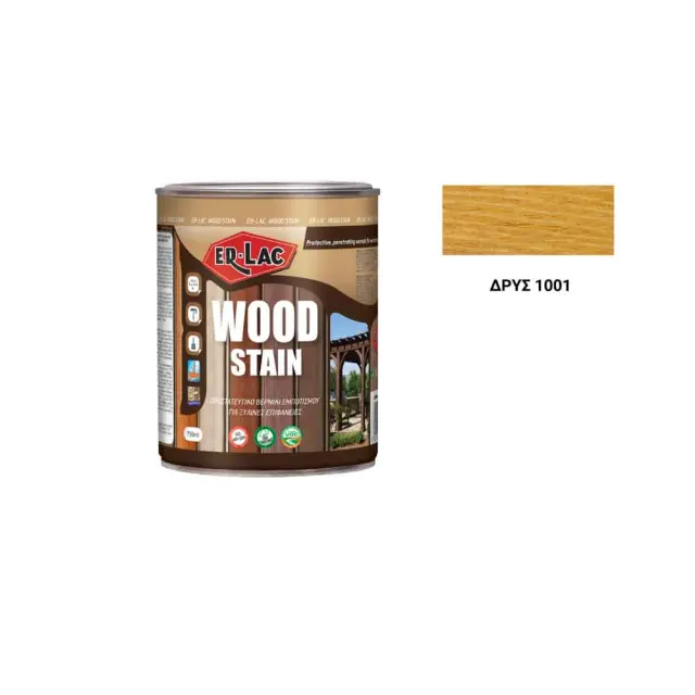Βερνίκι Εμποτισμού Ξύλου WOOD STAIN ER-LAC, Δρύς Σατινέ 0,75 lt