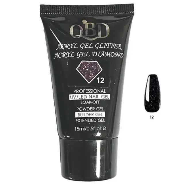 QBD Acrygel Uv/Led Diamond Glitter 15ml Diamond 12