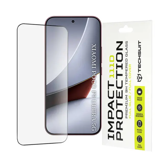 Techsuit - 111D Full Cover / Full Glue Glass - Xiaomi Poco F9 Ultra - Black