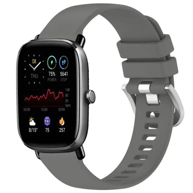 Silver Buckle Λουράκι για Smartwatch 20mm-Grey OEM