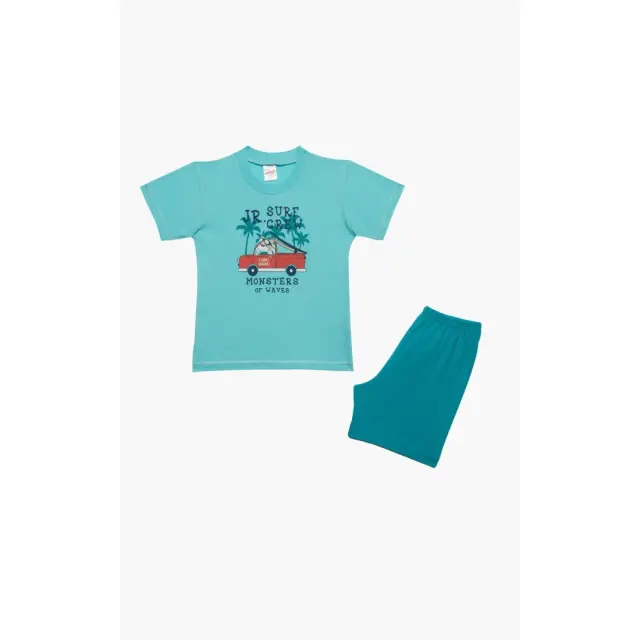 Πυτζάμα Βρεφική Καλοκαιρινή Minerva Surf Crew Τυρκουάζ No 3 61946-153