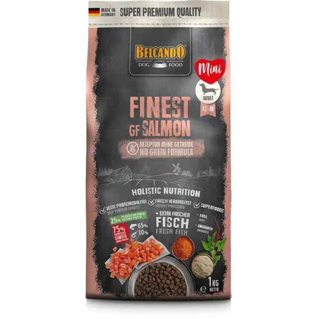 Belcando Finest GF Salmon Ξηρά Τροφή Χωρίς Σιτηρά για Ενήλικους Σκύλους Μικρόσωμων & Μεσαίων Φυλών με Σολομό 1kg