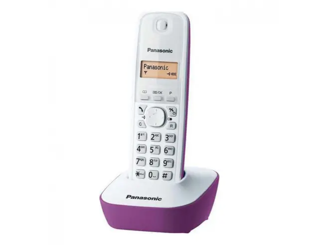 Ασύρματο Ψηφιακό Τηλέφωνο Panasonic KX-TG1611GRF Λευκό-Μώβ με Αναγνώριση Κλήσης, Λειτουργία Αφύπνισης και Φωτιζόμενη Οθόνη 2