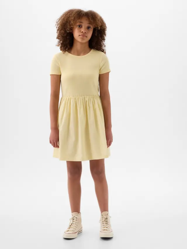 Κίτρινο Παιδικό Skater Φόρεμα yellow maize