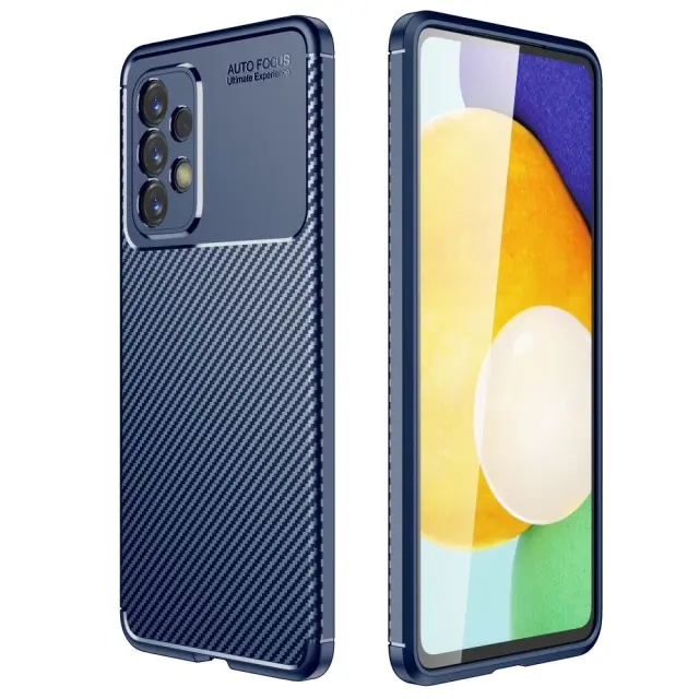 Θήκη Carbon Σιλικόνης για Samsung Galaxy A73 Μπλε OEM