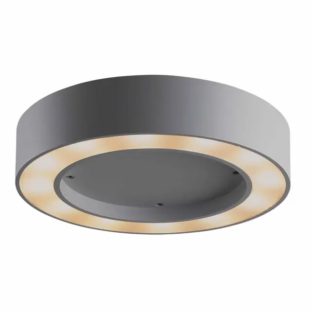 Στρογγυλό LED Φωτιστικό Οροφής Levo VK/02079/G/W Γκρι 18W 3000K IP54 Ø25.3x6cm Γκρί