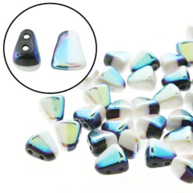 Χάντρα Nib Bit 6x5mm - Black/White Full AB ~10gr