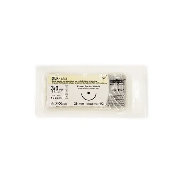 Medipac Ράμμα από Μετάξι 1143 3/0 26mm 1/2