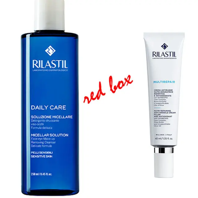 Rilastil Red Box Limited Edition με Multirepair Anti-Wrinkle Gel Cream Επανορθωτική Αντιρυτιδική Κρέμα, 40ml + Daily Care Micellar Solution Καθαριστικό Ντεμακιγιάζ Προσώπου + Ματιών, 250ml 2