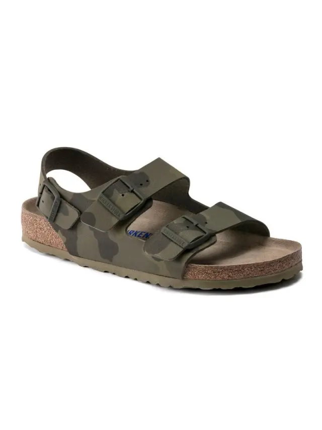 Birkenstock Πέδιλα Unisex Birko-Flor(ανθεκτικό υλικό της Birkenstock-επιτρέπει την επαφή με το νερό) Πράσινο BIR/MILANO SOFT 1018780 GREN 2