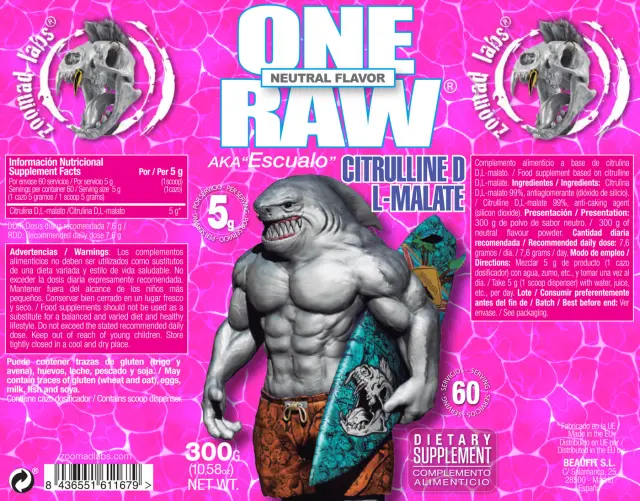 Zoomad Labs One Raw® Citrulline D L-Malate Unflavored, 300 g 2