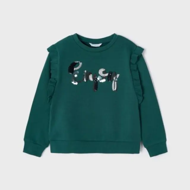 Mayoral Mini Μπλούζα Φούτερ Με Πούλιες Enjoy Χρώμα 32 (12-04476-032) Πράσινο - 4 ετών