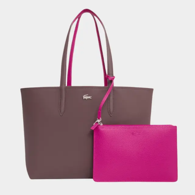 Tote Bag Δίχρωμη Lacoste 3NF2142AA LGT85 Ροζ Καφέ - ONESIZE